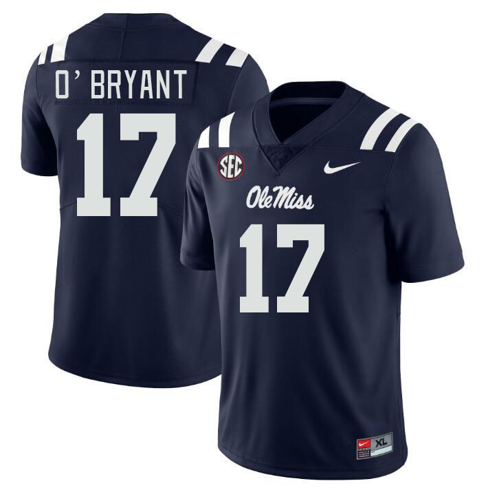 Men #17 Richard O'Bryant Ole Miss Rebels College Football Jerseyes Stitched Sale-Navy